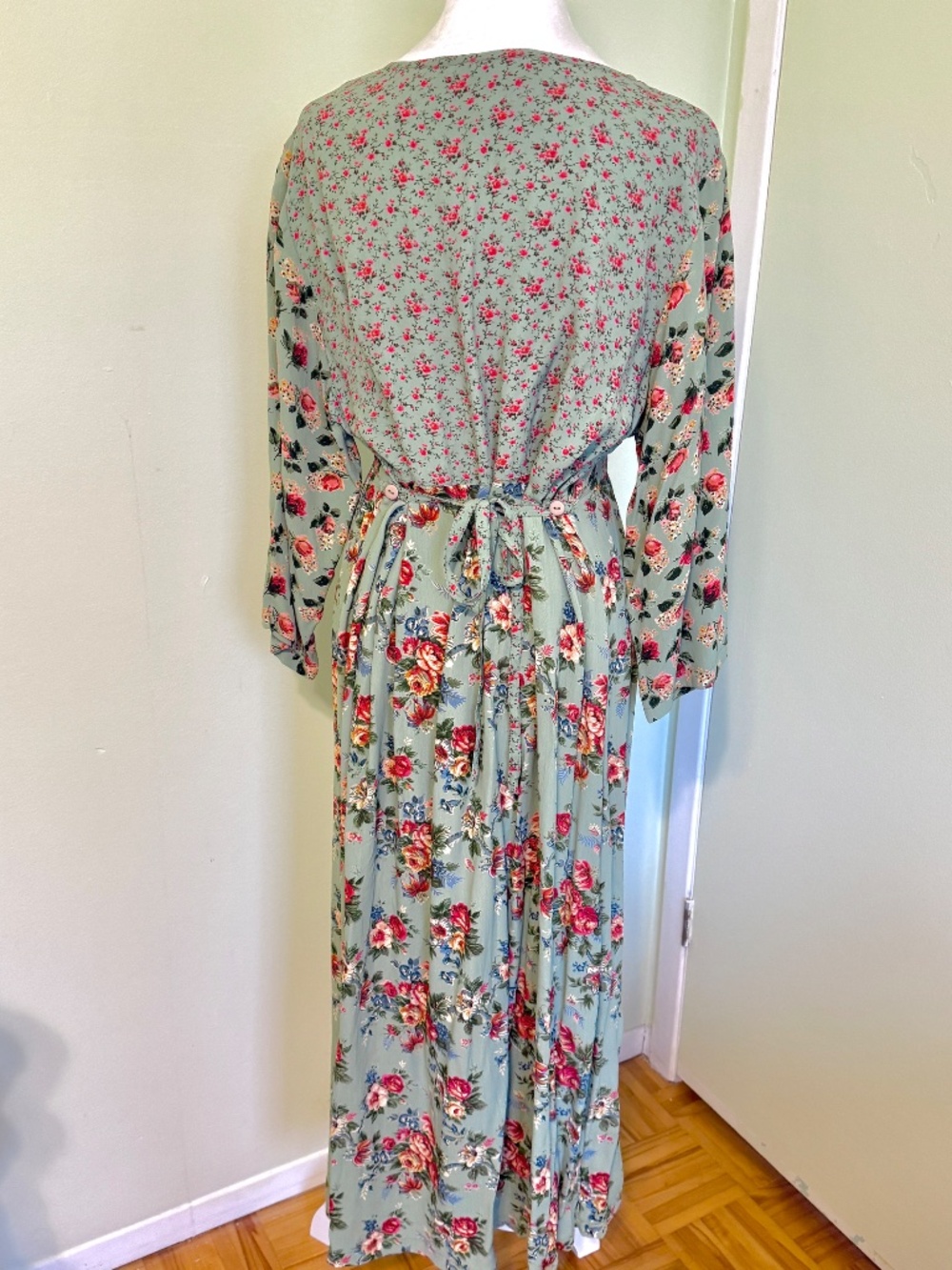 April Cornell Floral Green Dress Size L - Picture 4 of 6